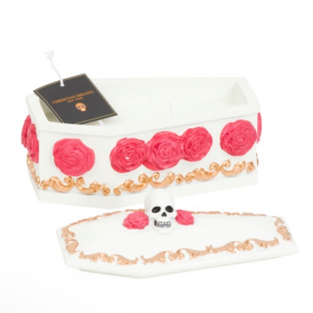 Christian Siriano Skeleton and Rose Coffin Candle